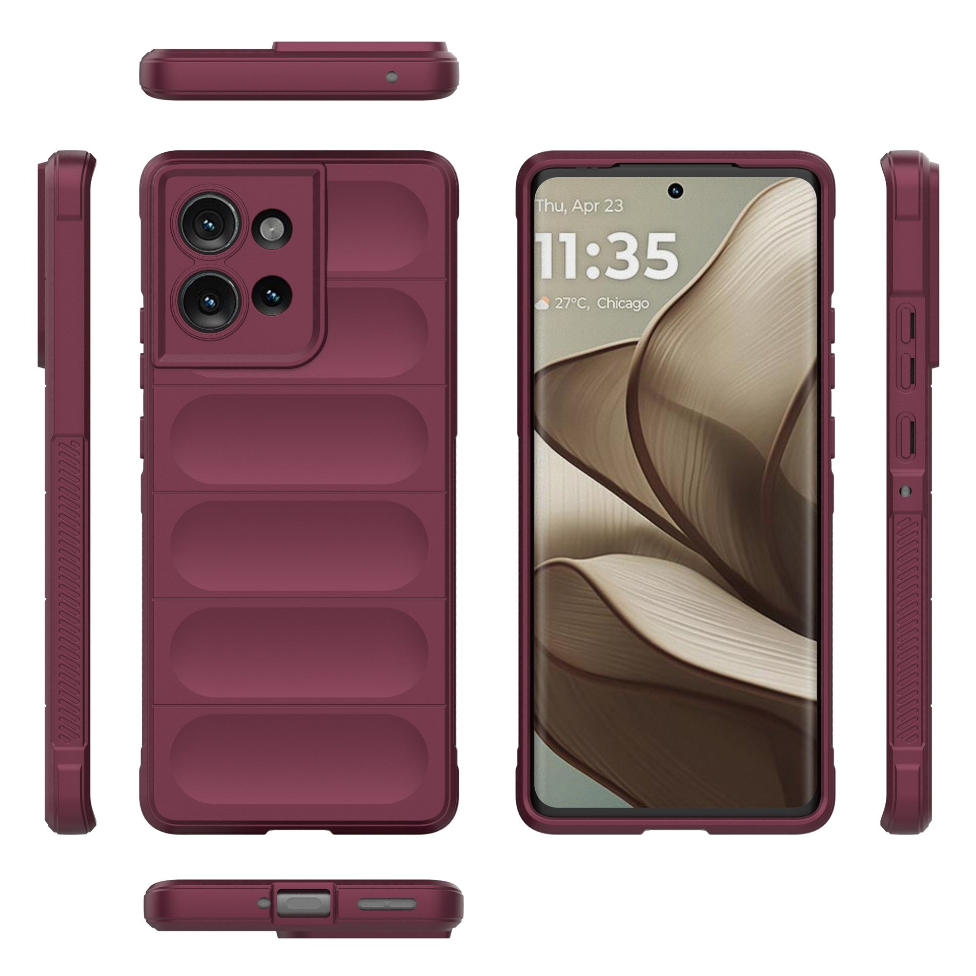 Eiderwood Motorola Edge 50 Cover, Anti-Stød Blød Plast Robust Bagsidecover - Mørkerød