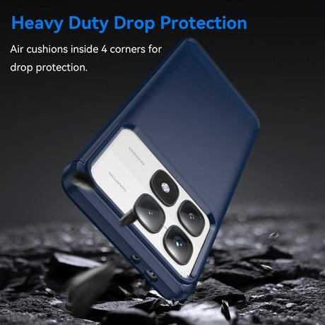 EIDERWOOD Xiaomi 14T Pro Brushed Carbon Fiber Fleksibelt Plastik Cover - Blå