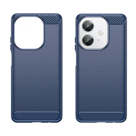 EIDERWOOD OPPO A60 / A40m / A40 Brushed Carbon Fiber Fleksibelt Plastik Cover - Blå
