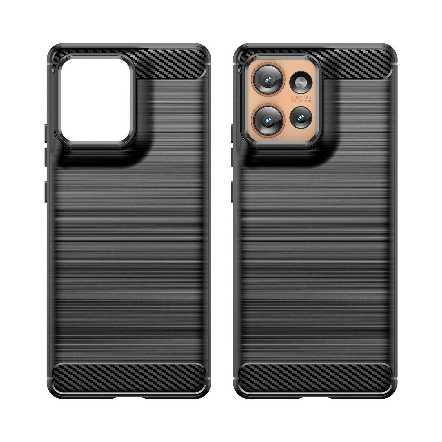 EIDERWOOD Motorola Edge 50 Cover Carbon Fiber Texture - Sort
