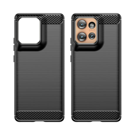 EIDERWOOD Motorola Edge 50 Cover Carbon Fiber Texture - Sort