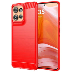 EIDERWOOD Motorola Edge 50 Cover Carbon Fiber Texture - Rød