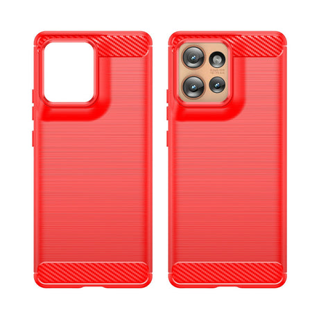 EIDERWOOD Motorola Edge 50 Cover Carbon Fiber Texture - Rød