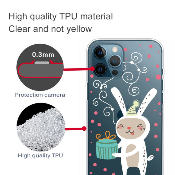 EIDERWOOD iPhone 16 Pro Max Fleksibelt Plast Julecover - Merry Christmas - Julekanin m. Gave
