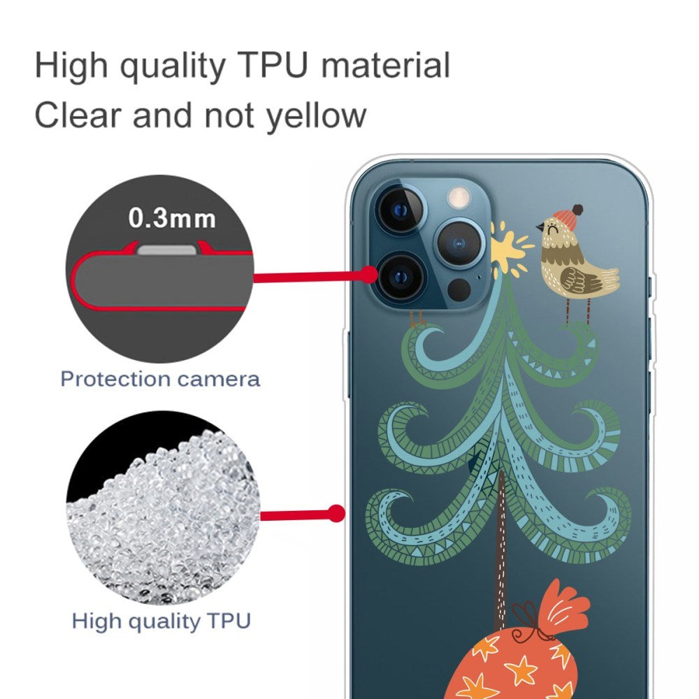 EIDERWOOD iPhone 16 Pro Max Fleksibelt Plast Julecover - Merry Christmas - Fugle i Juletræ