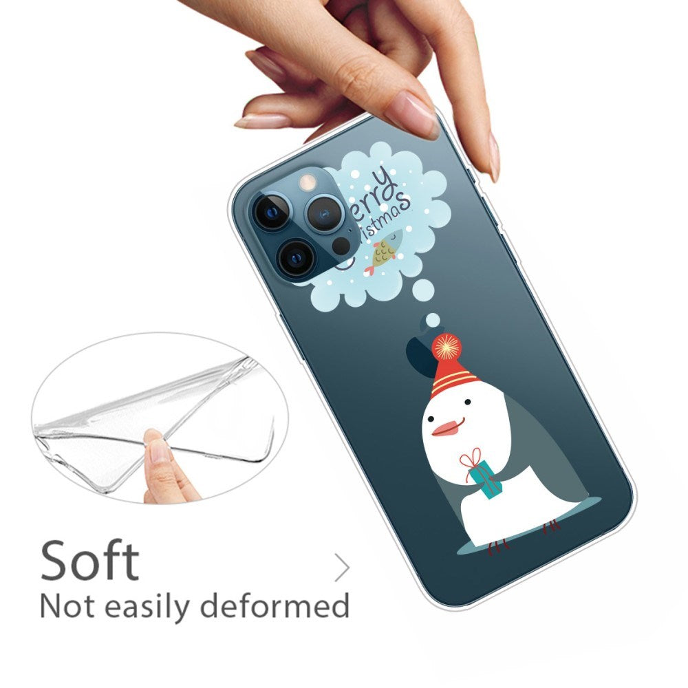 EIDERWOOD iPhone 16 Pro Max Fleksibelt Plast Julecover - Merry Christmas - Pingvin