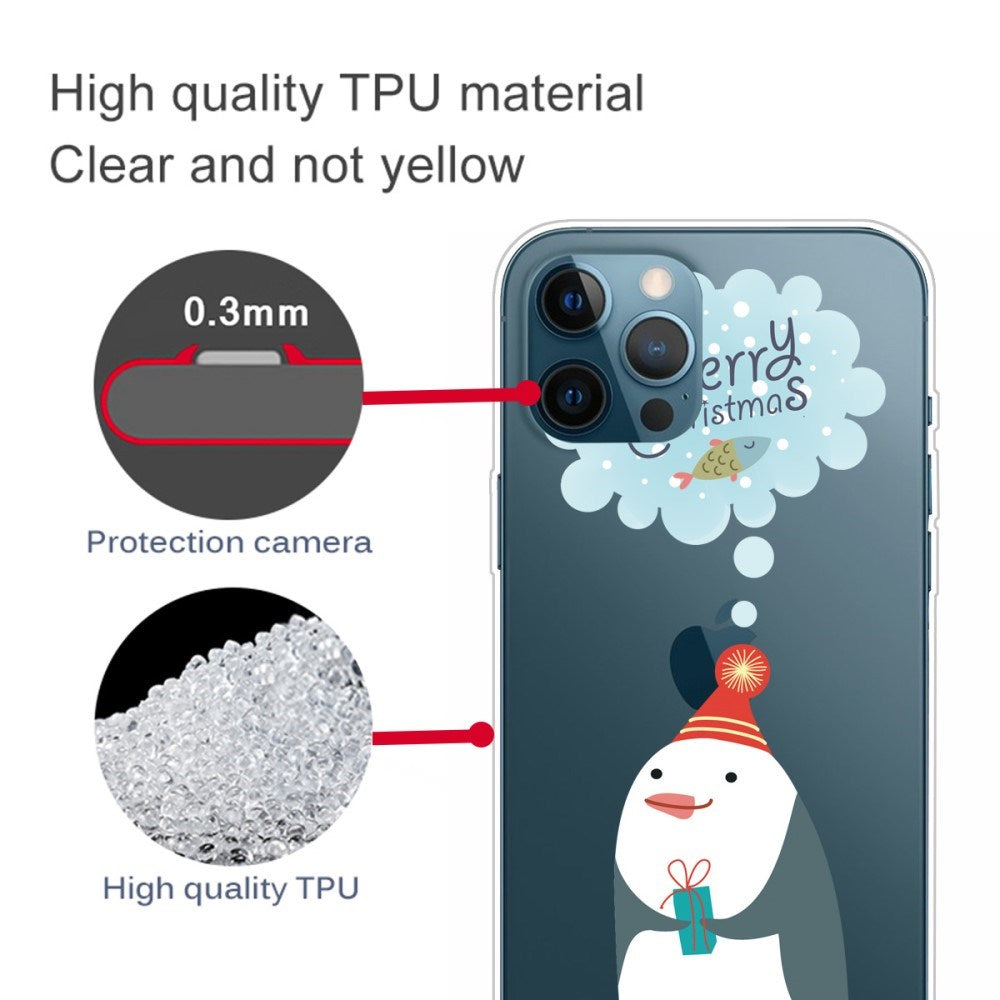 EIDERWOOD iPhone 16 Pro Max Fleksibelt Plast Julecover - Merry Christmas - Pingvin