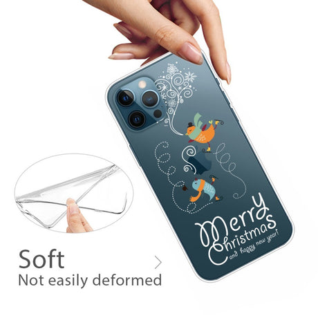 EIDERWOOD iPhone 16 Pro Max Fleksibelt Plast Julecover - Merry Christmas - Fugle på Skøjter
