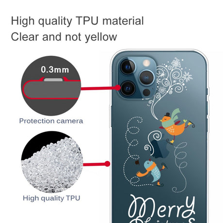 EIDERWOOD iPhone 16 Pro Max Fleksibelt Plast Julecover - Merry Christmas - Fugle på Skøjter