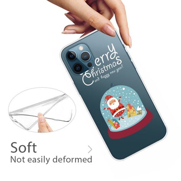 EIDERWOOD iPhone 16 Pro Max Fleksibelt Plast Julecover - Merry Christmas - Snekugle m. Julemand
