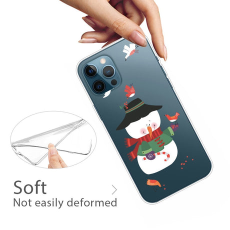 EIDERWOOD iPhone 16 Pro Fleksibelt Plastik Jule Cover - Sød Snemand