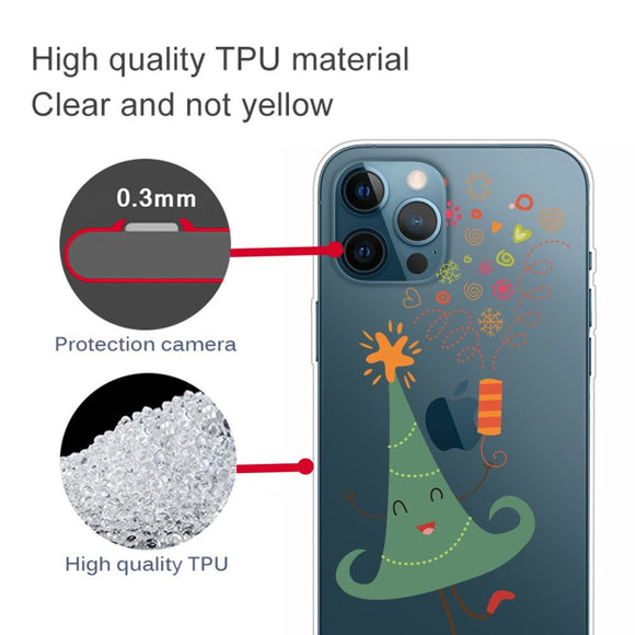 EIDERWOOD iPhone 16 Pro Fleksibelt Plastik Jule Cover - Dansende Juletræ