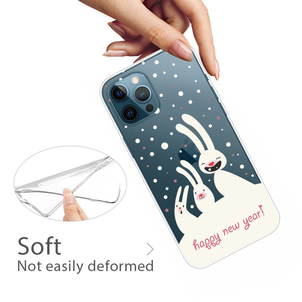 EIDERWOOD iPhone 16 Pro Fleksibelt Plastik Jule Cover - Kaniner
