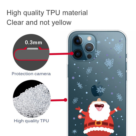 EIDERWOOD iPhone 16 Pro Fleksibelt Plastik Jule Cover - Julemand & Snefnug
