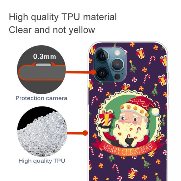 EIDERWOOD iPhone 16 Pro Max Fleksibelt Plast Julecover - Merry Christmas - Julemand med Gave