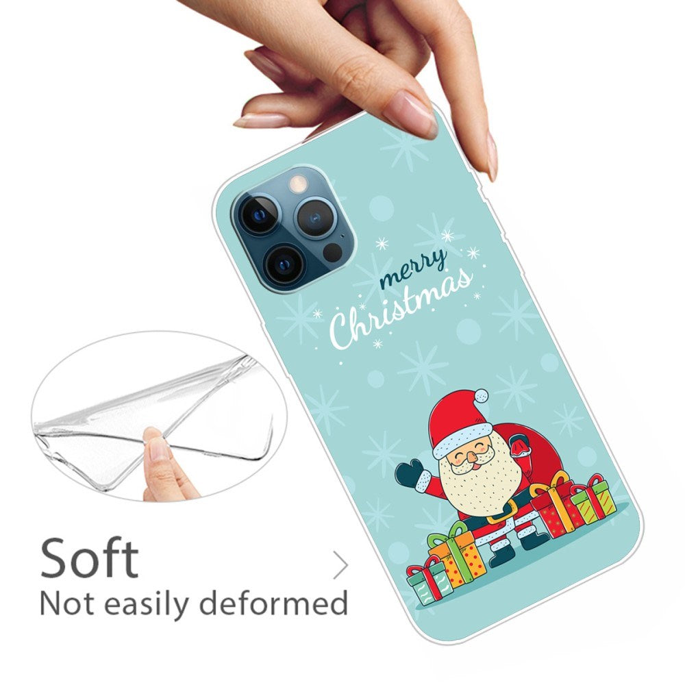 EIDERWOOD iPhone 16 Pro Max Fleksibelt Plast Julecover - Merry Christmas - Glad Julemand med Gaver