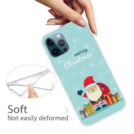 EIDERWOOD iPhone 16 Pro Max Fleksibelt Plast Julecover - Merry Christmas - Glad Julemand med Gaver