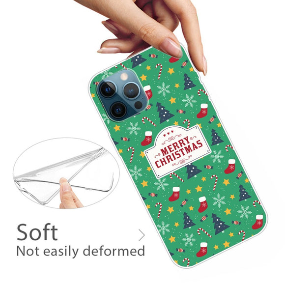 EIDERWOOD iPhone 16 Pro Max Fleksibelt Plast Julecover - Merry Christmas - Grøn Juledekoration