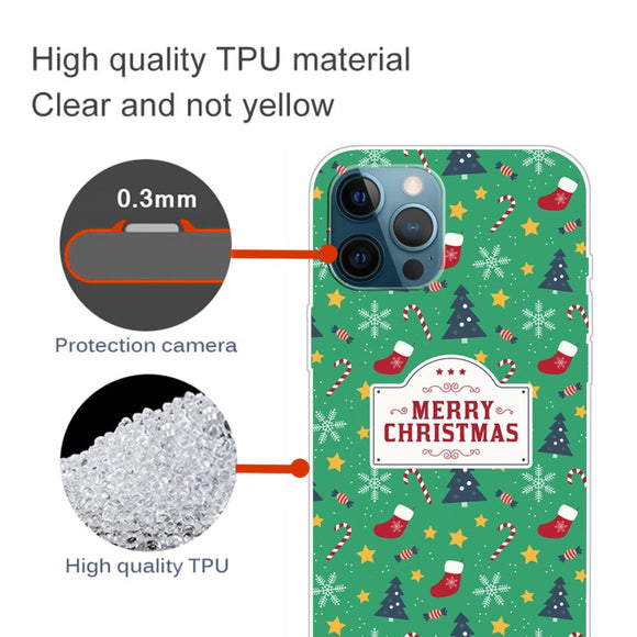 EIDERWOOD iPhone 16 Pro Max Fleksibelt Plast Julecover - Merry Christmas - Grøn Juledekoration