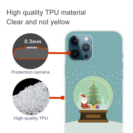 EIDERWOOD iPhone 16 Pro Max Fleksibelt Plast Julecover - Merry Christmas - Julemands Snekugle