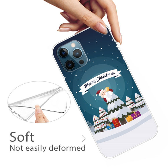 EIDERWOOD iPhone 16 Pro Max Fleksibelt Plast Julecover - Merry Christmas - Julemand I Juletræ