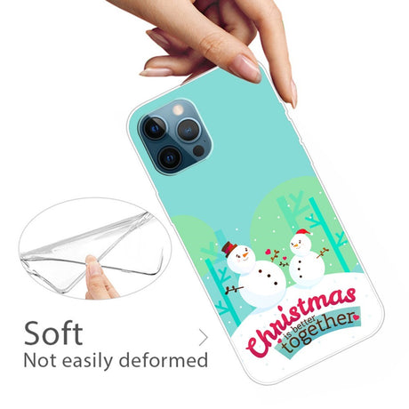 EIDERWOOD iPhone 16 Pro Fleksibelt Plast Julecover - Merry Christmas - Snemænd