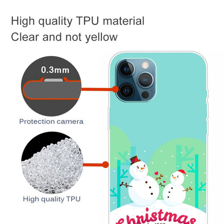 EIDERWOOD iPhone 16 Pro Max Fleksibelt Plast Julecover - Merry Christmas - Snemænd