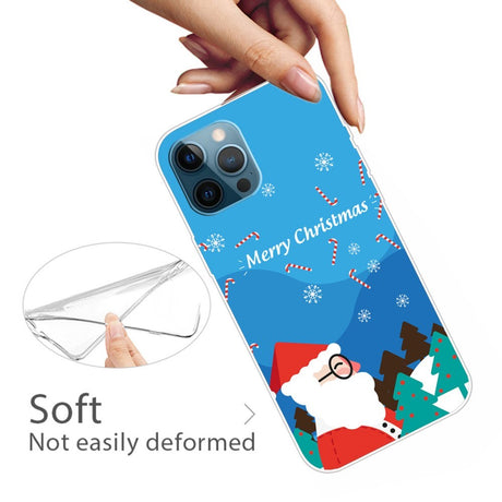 EIDERWOOD iPhone 16 Pro Fleksibelt Plast Julecover - Merry Christmas - Julemanden i Snevejr