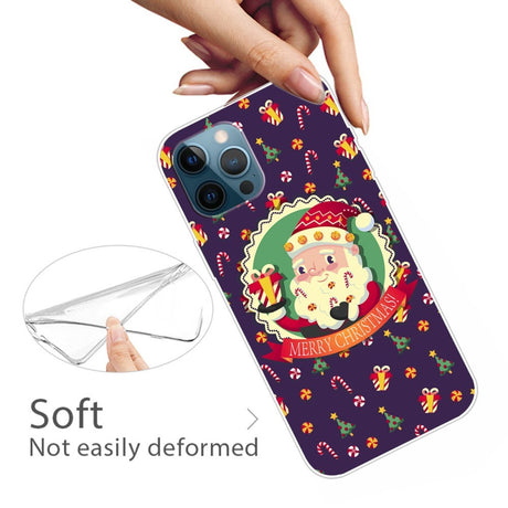 EIDERWOOD iPhone 16 Pro Fleksibelt Plast Julecover - Merry Christmas - Julemand med Gave
