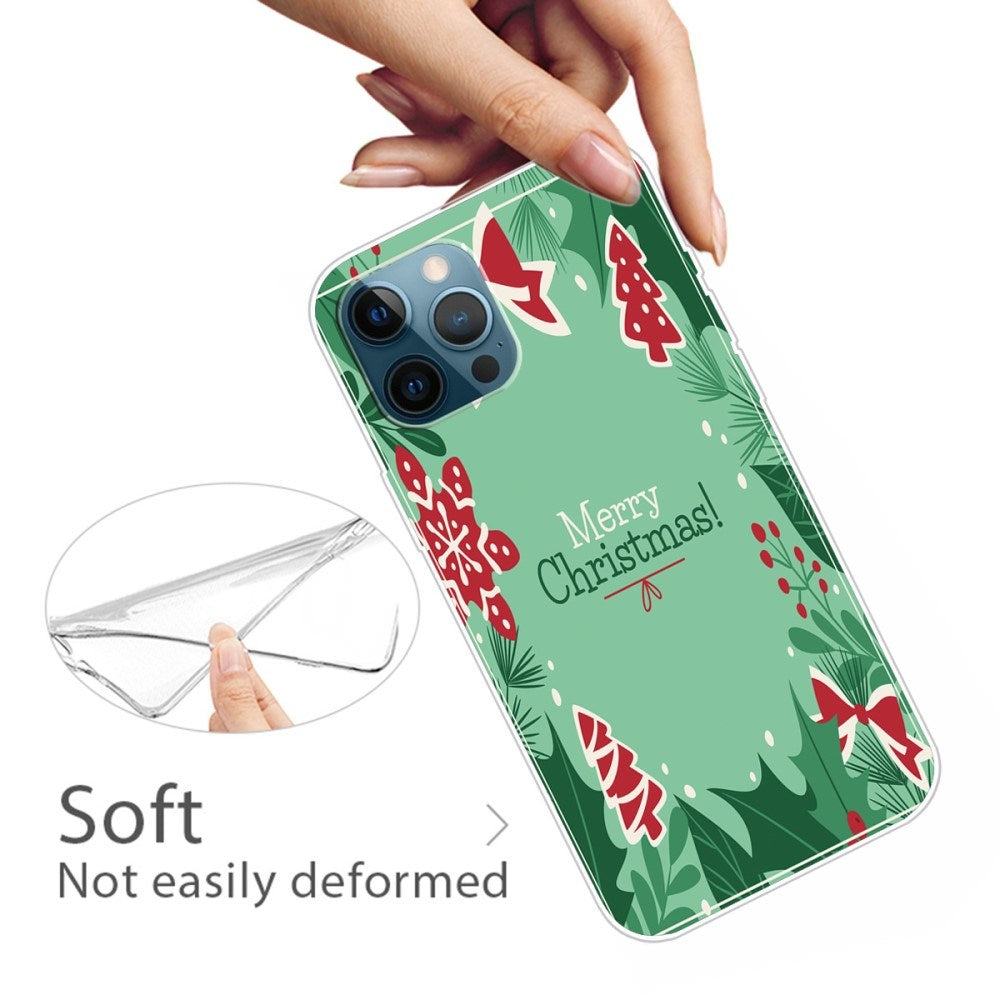 EIDERWOOD iPhone 16 Pro Fleksibelt Plast Julecover - Merry Christmas - Juleelementer