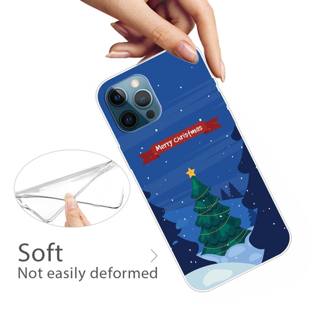 EIDERWOOD iPhone 16 Pro Fleksibelt Plast Julecover - Merry Christmas - Juletræ