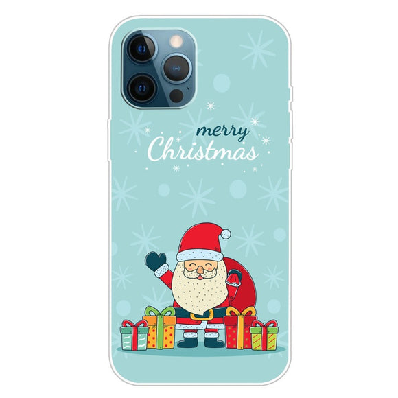 EIDERWOOD iPhone 16 Pro Fleksibelt Plast Julecover - Merry Christmas - Glad Julemand med Gaver