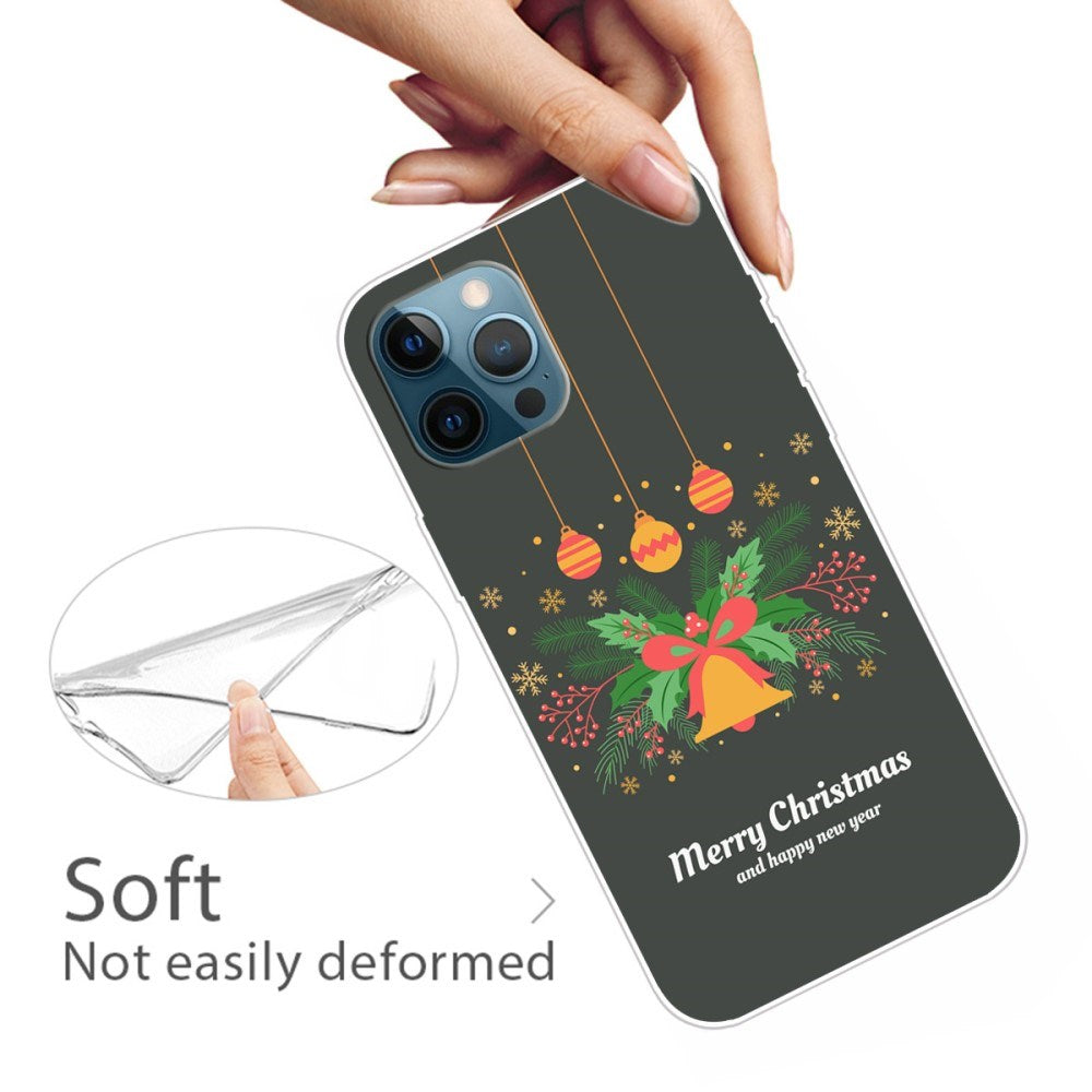 EIDERWOOD iPhone 16 Pro Fleksibelt Plast Julecover - Merry Christmas - Julekrans & Juleklokke