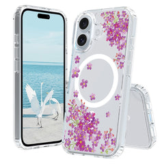 EIDERWOOD iPhone 16 Hybrid Plastik Cover - MagSafe Kompatibel - Lilla Blomster