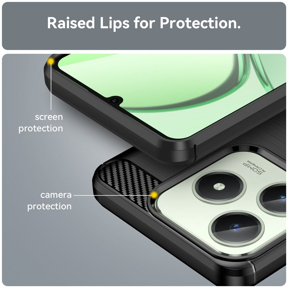 Realme Note 60x (4G) / C63 (4G) / C61 (4G) EIDERWOOD Carbon Fiber Cover - Sort