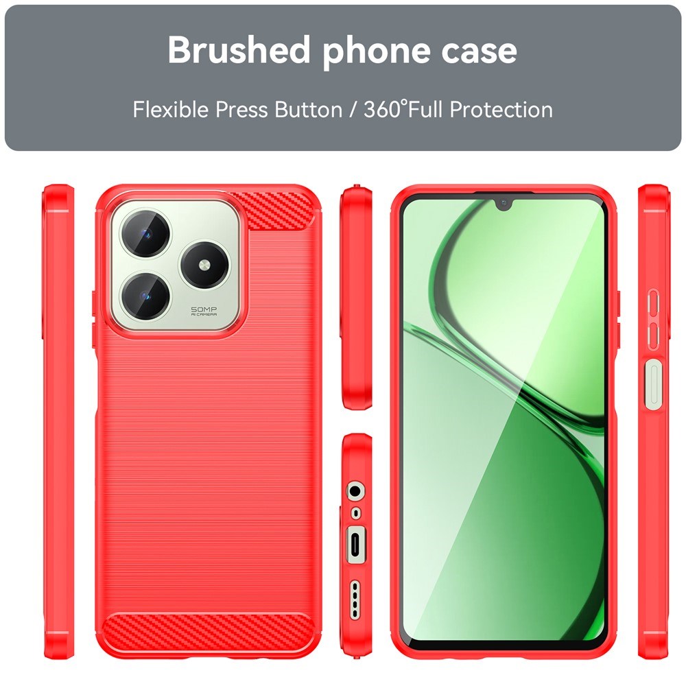 Realme Note 60x (4G) / C63 (4G) / C61 (4G) EIDERWOOD Carbon Fiber Cover - Rød