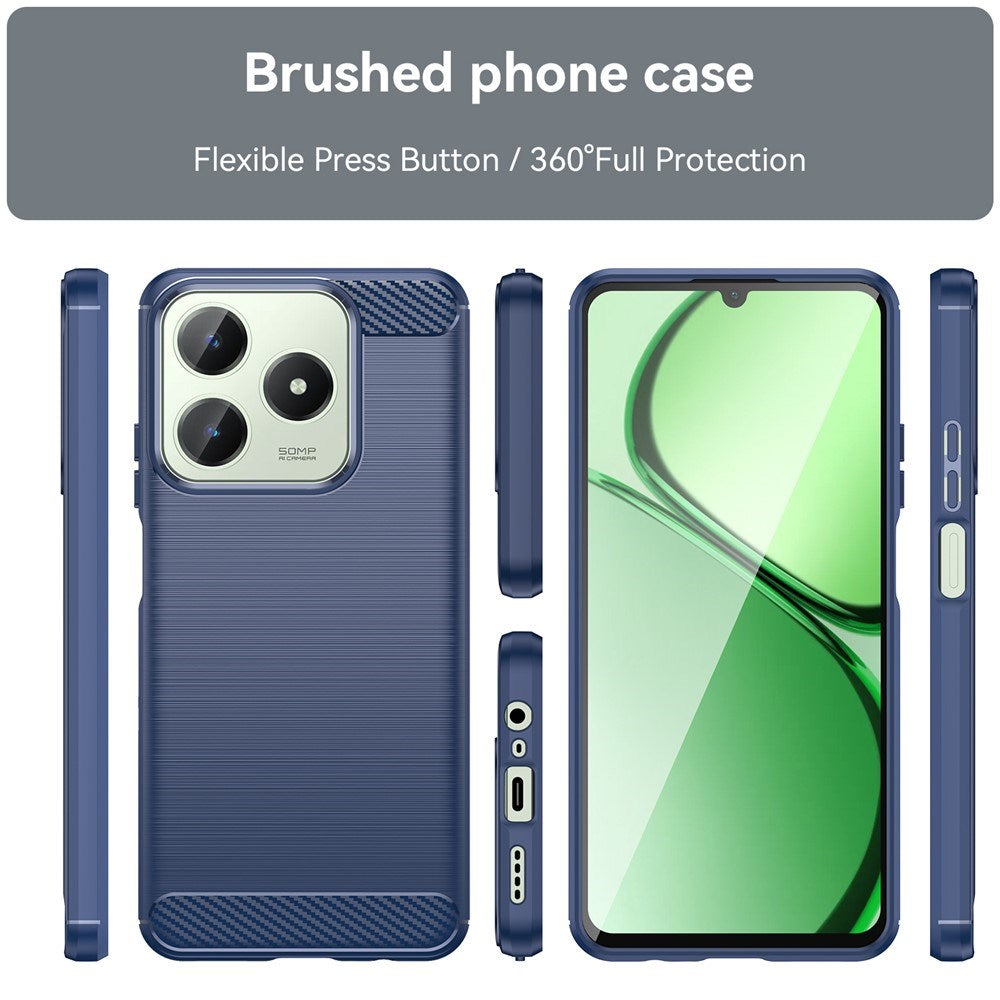 Realme Note 60x (4G) / C63 (4G) / C61 (4G) EIDERWOOD Carbon Fiber Cover - Blå