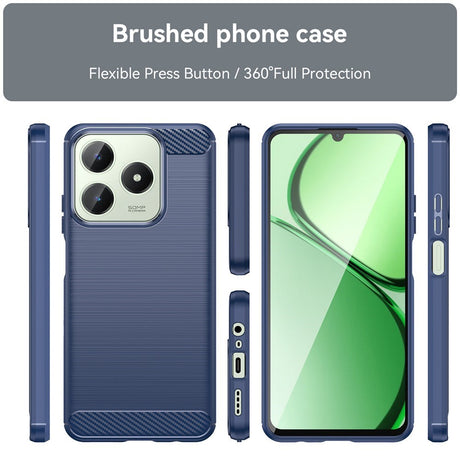 Realme Note 60x (4G) / C63 (4G) / C61 (4G) EIDERWOOD Carbon Fiber Cover - Blå