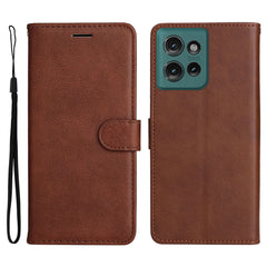Motorola Moto G55 Wallet Flip Cover i læder m. Pung - Mørkebrun