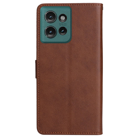 Motorola Moto G55 Wallet Flip Cover i læder m. Pung - Mørkebrun
