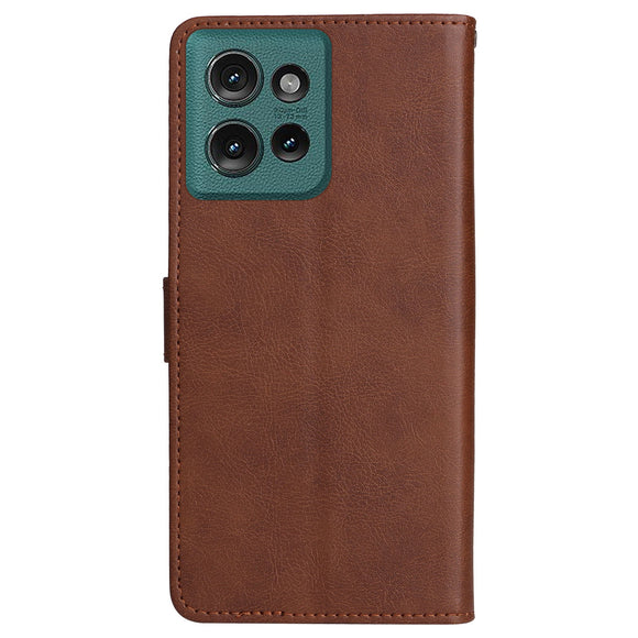 Motorola Moto G55 Wallet Flip Cover i læder m. Pung - Mørkebrun