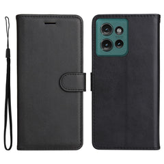 Motorola Edge 50 Wallet Flip Cover i læder m. Pung - Sort