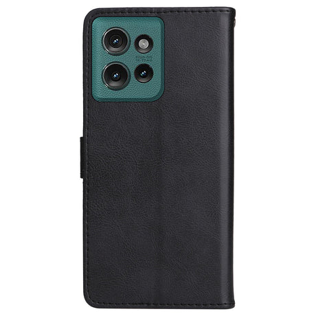 Motorola Edge 50 Wallet Flip Cover i læder m. Pung - Sort