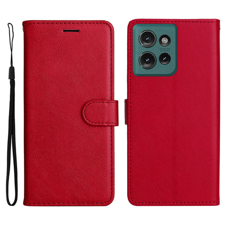 Motorola Edge 50 Wallet Flip Cover i læder m. Pung - Rød