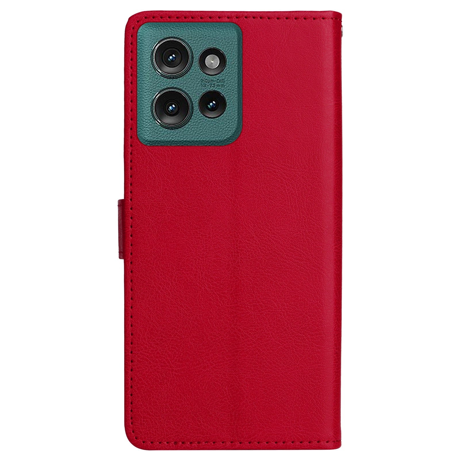 Motorola Edge 50 Wallet Flip Cover i læder m. Pung - Rød