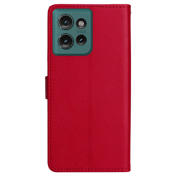 Motorola Edge 50 Wallet Flip Cover i læder m. Pung - Rød