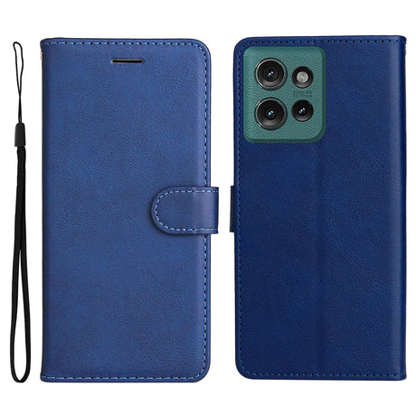 Motorola Edge 50 Wallet Flip Cover i læder m. Pung - Blå