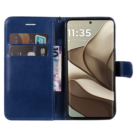Motorola Edge 50 Wallet Flip Cover i læder m. Pung - Blå