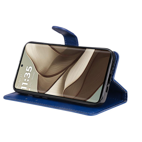 Motorola Edge 50 Wallet Flip Cover i læder m. Pung - Blå
