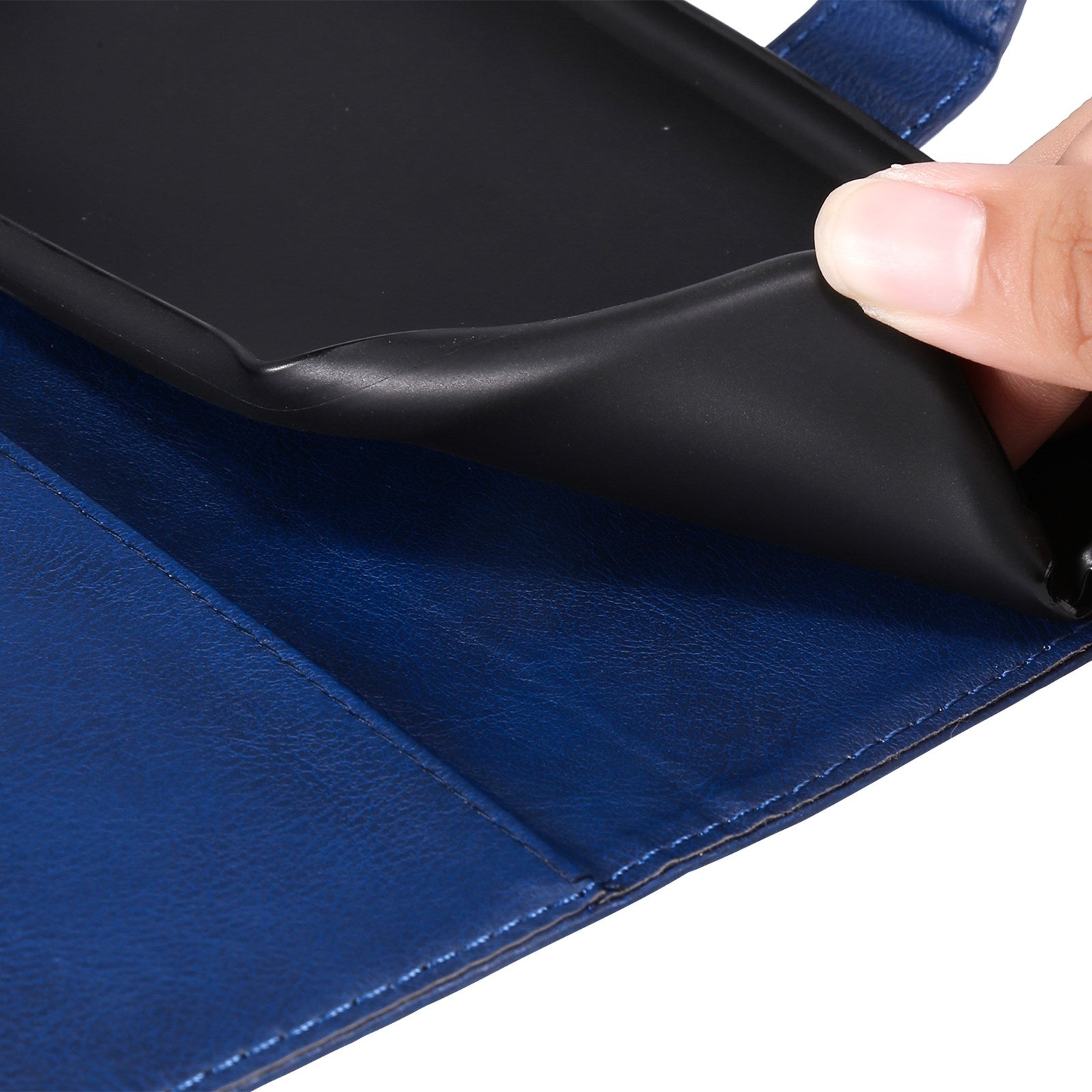 Motorola Edge 50 Wallet Flip Cover i læder m. Pung - Blå